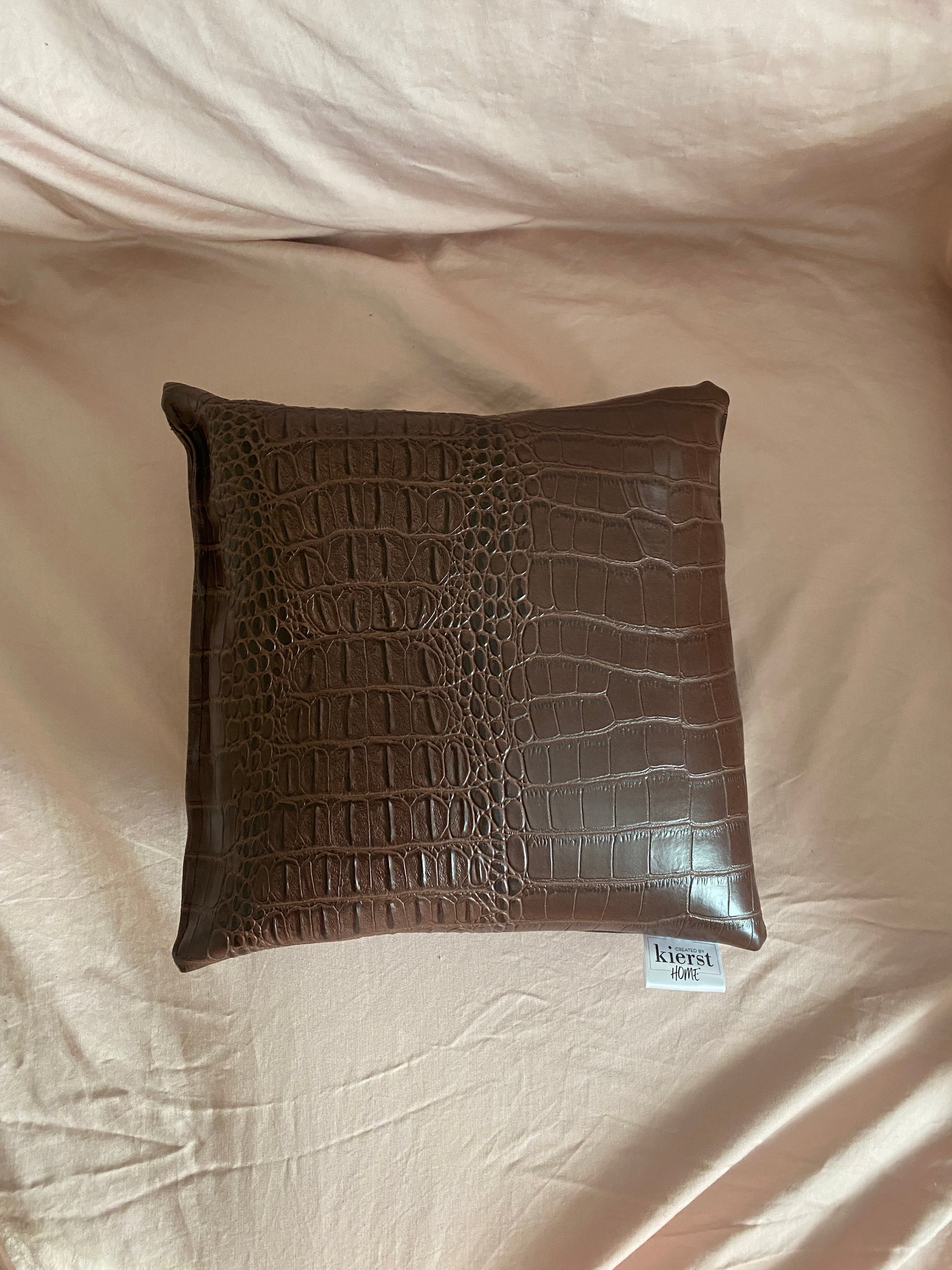 Crocodile Faux Leather Pillow - createdbykierst