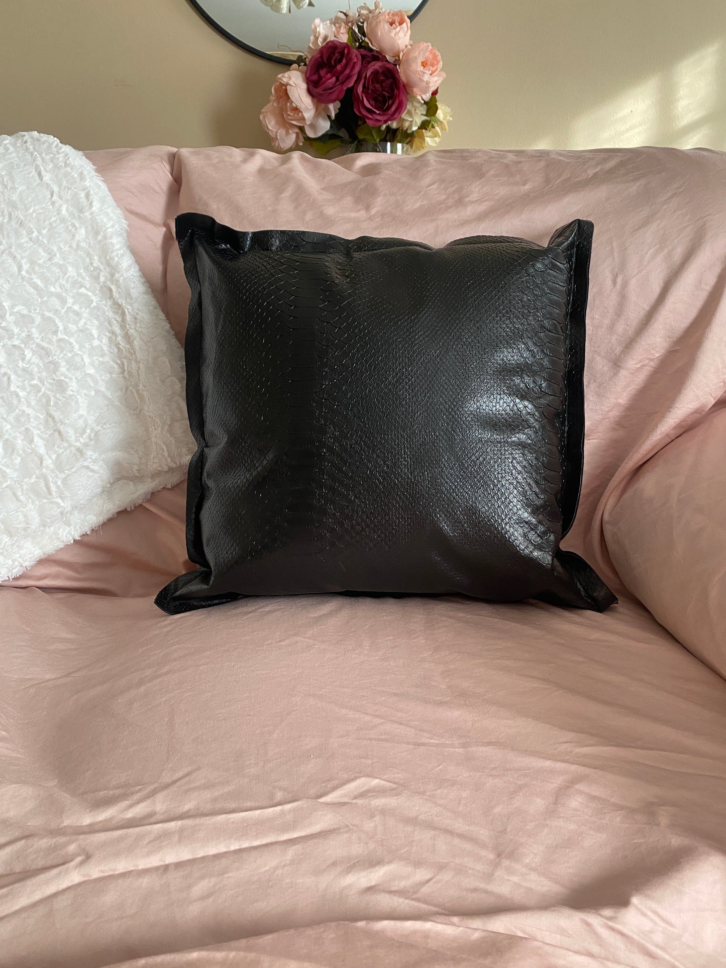 Anaconda Faux Leather Pillow - createdbykierst