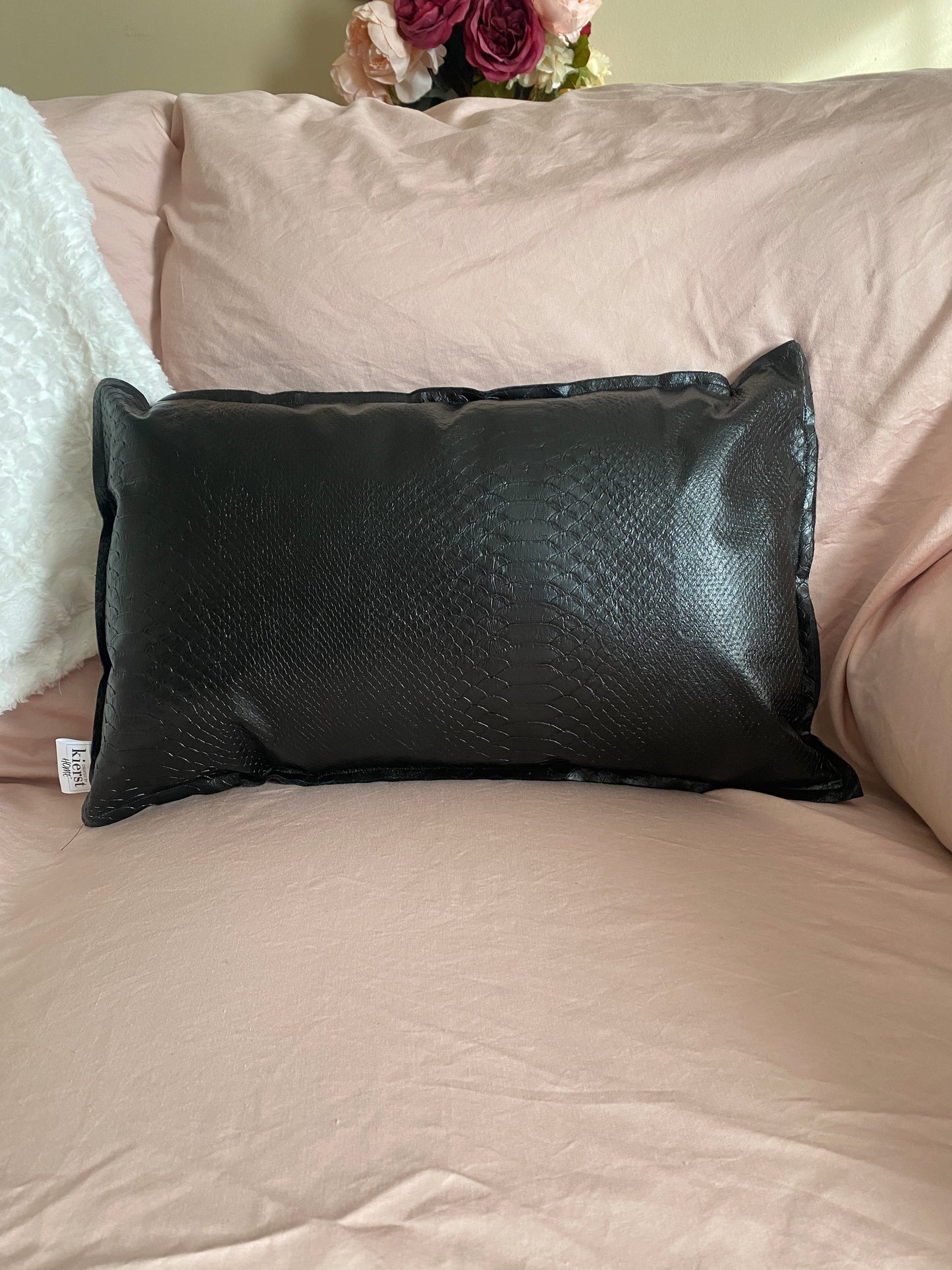 Anaconda Faux Leather Pillow - createdbykierst