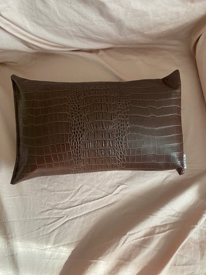 Crocodile Faux Leather Pillow - createdbykierst