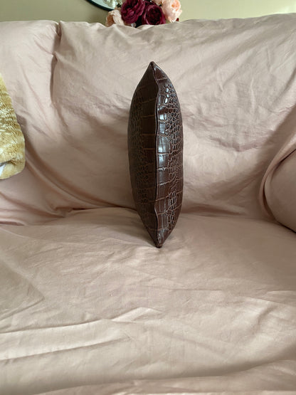 Crocodile Faux Leather Pillow - createdbykierst