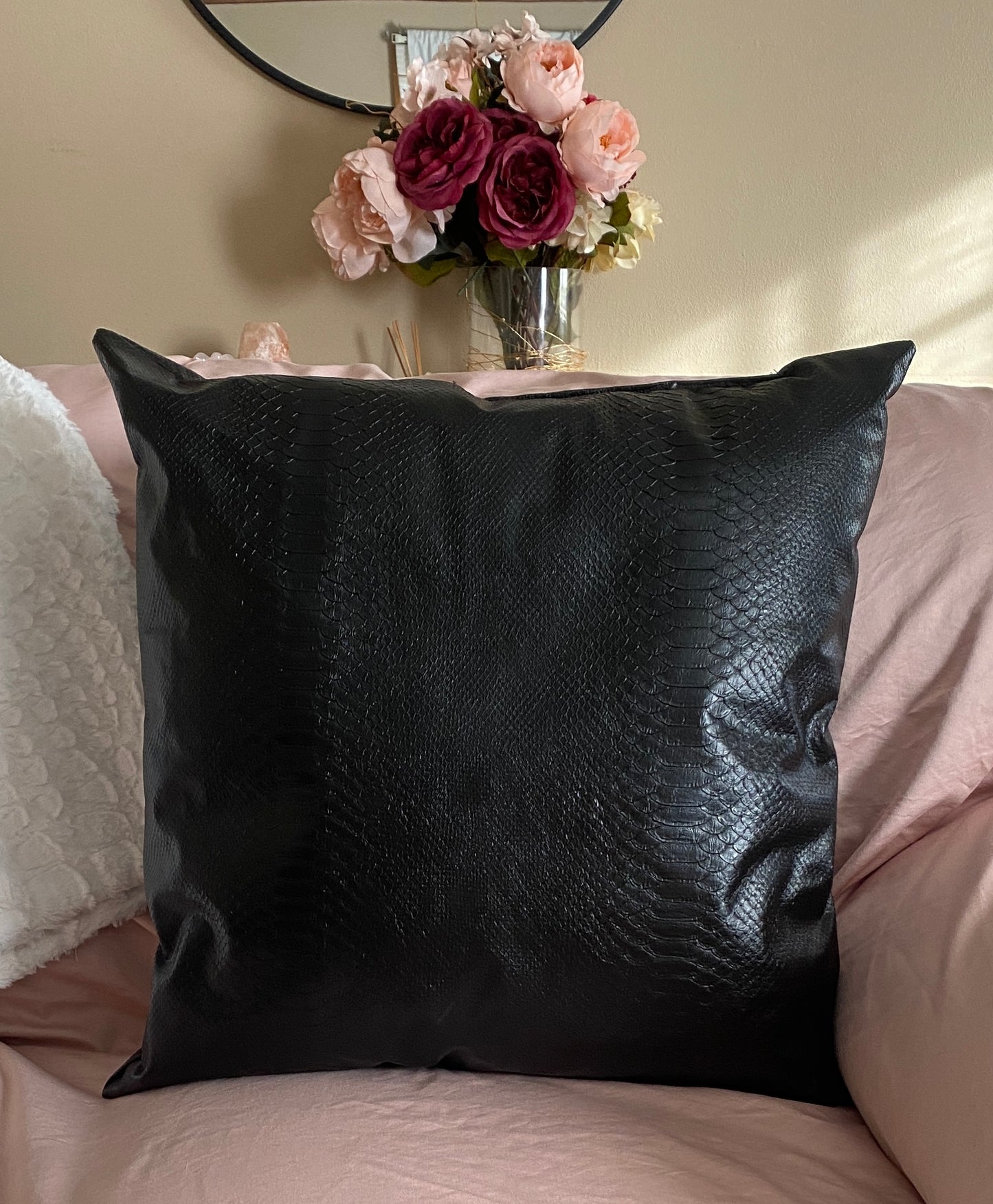 Anaconda Faux Leather Pillow - createdbykierst