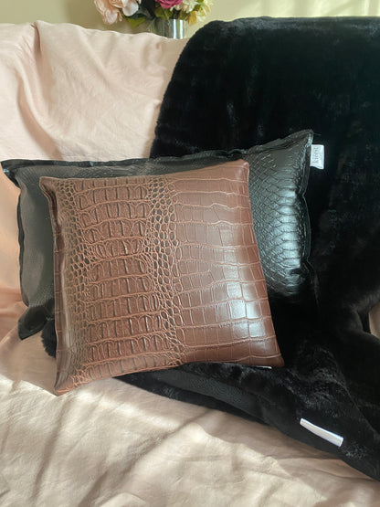 Anaconda Faux Leather Pillow - createdbykierst