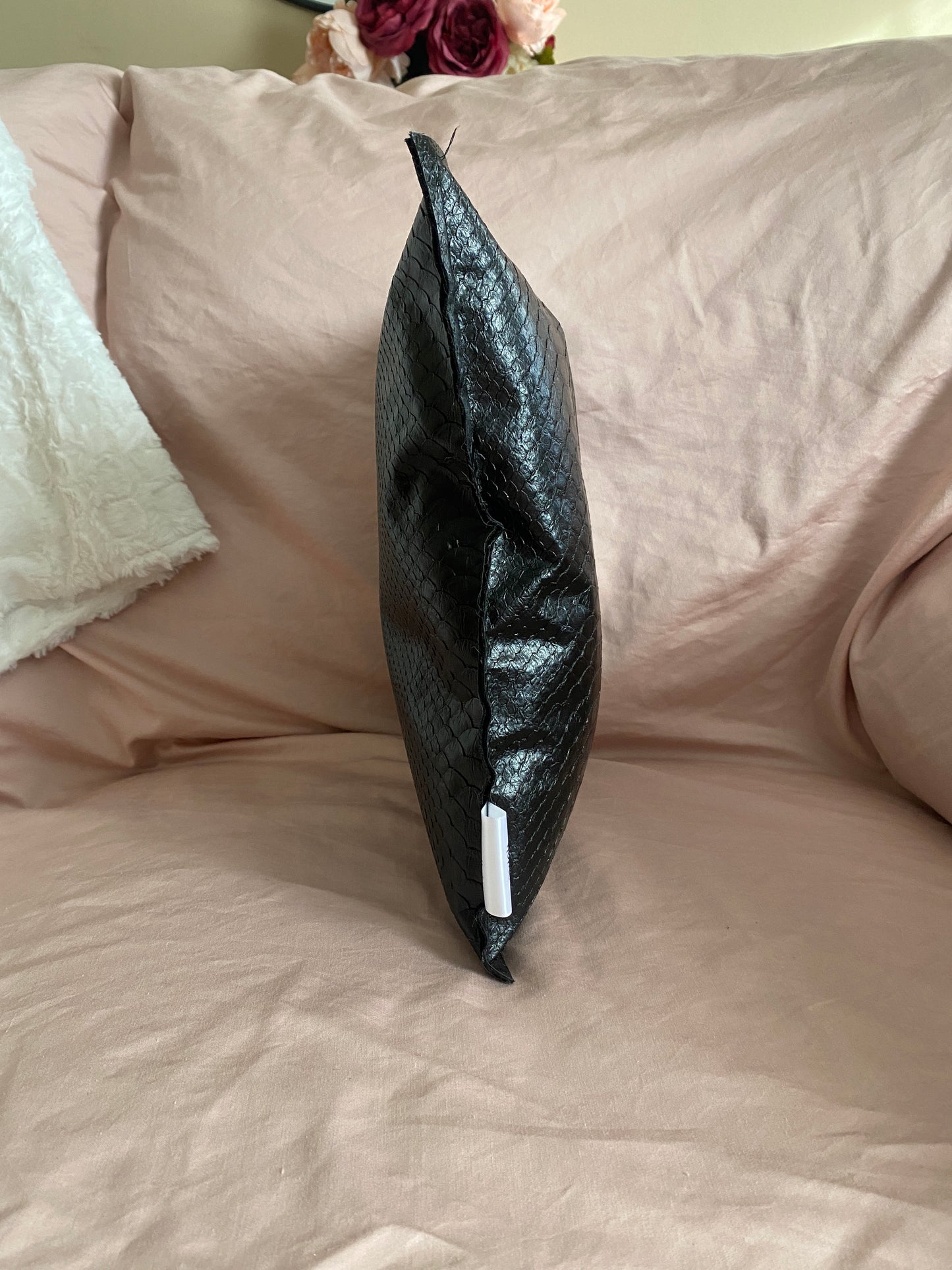 Anaconda Faux Leather Pillow - createdbykierst